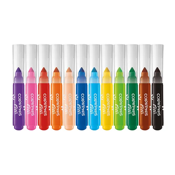 Carioci, 12 culori/set, Color'Peps Mini Power cu stampila, Maped