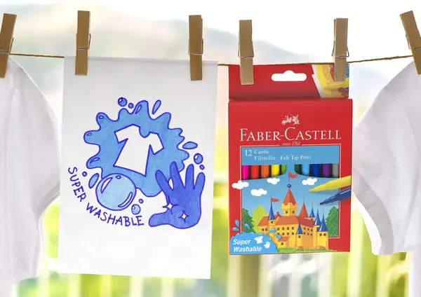 Carioci 12 culori/set, supelavabile, 2021 Faber Castell
