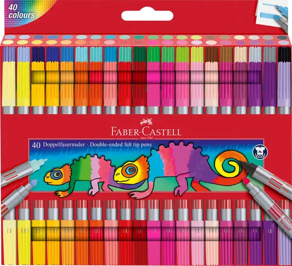 Carioci 40 culori 2 capete Faber-Castell Carioci 40 culori 2 capete Faber-Castell