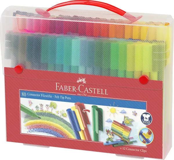 Carioci 80 culori Connector Cutie cadou Faber-Castell Carioci 80 culori Connector Cutie cadou Faber-Castell