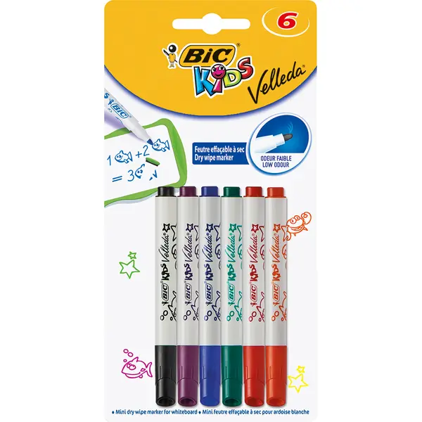 Carioci asortate Velleda Kids Bic, 6 culori