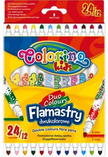 Carioci cu doua varfuri - Set de 24 de culori