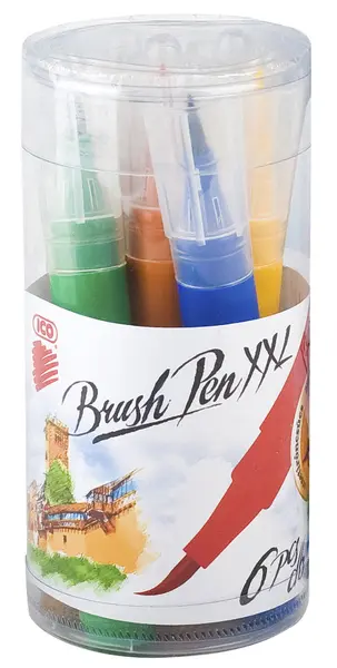 Carioci cu o perie ICO XXL - 10 culori, tub
