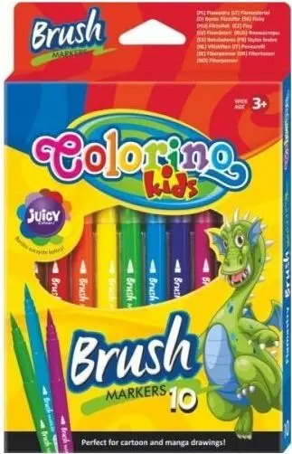 Carioci cu varf tip pensula Colorino Kids - 10 culori