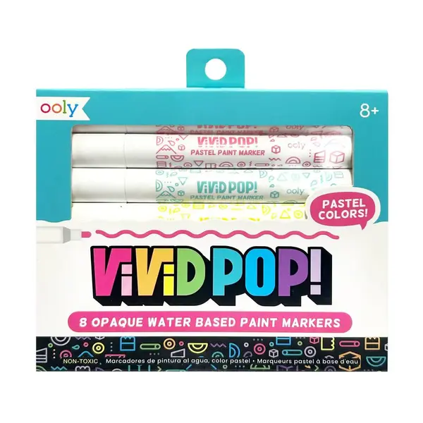 Carioci cu vopsea, Ooly, Vivid Pop, 8 culori, pastel