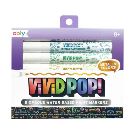 Carioci cu vopsea Vivid Pop! - set de 8, metalic
