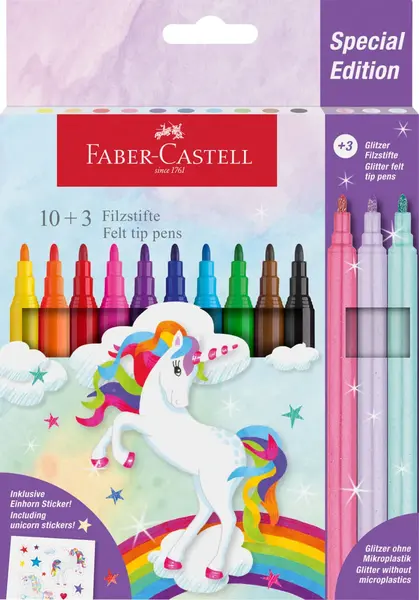 Carioci Faber-Castell 10 + 3 culori pastelate Carioci Faber-Castell 10 + 3 culori pastelate