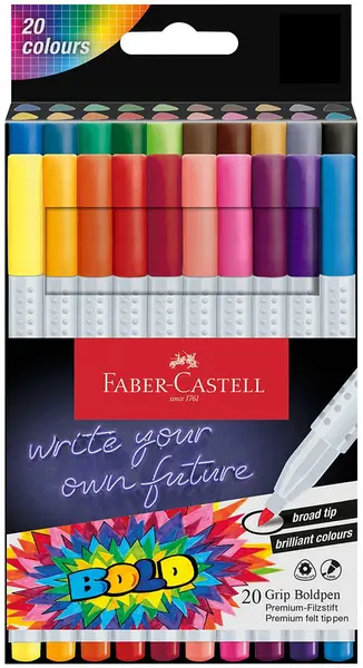 Carioci Faber-Castell Grip - Boldpen, 20 culori