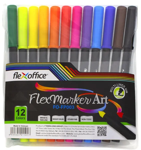 Carioci Flex Office - FO-FP003, 12 culori