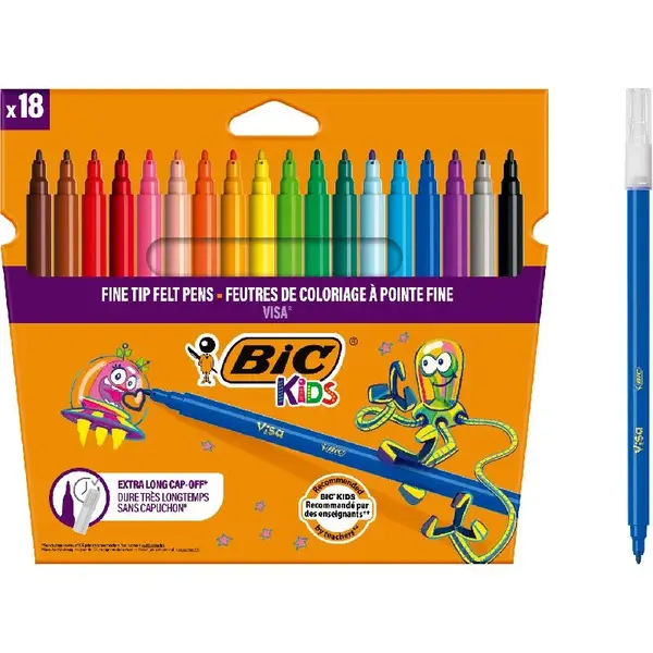 Carioci lavabile Visa 2 mm 18 buc BIC Kids Carioci lavabile Visa 2 mm 18 buc BIC Kids