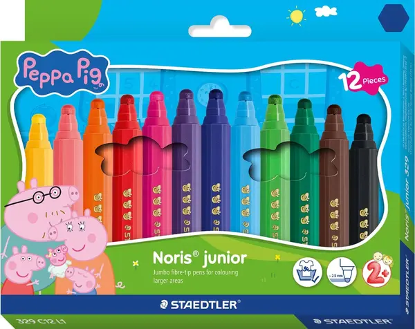 Carioci Staedtler Noris Junior - Peppa Pig, 12 culori
