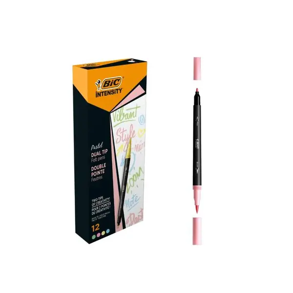 Carioci varf dublu pensula Intensity 12 buc BIC Carioci varf dublu pensula Intensity 12 buc BIC