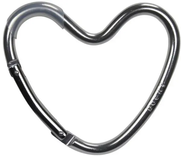 Cârlig pentru cărucior Dooky - Heart Silver Matt