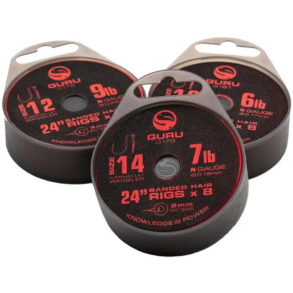 Carlige legate Super Pellet Waggler Bait Band nr.14 0.19mm 61cm 8buc