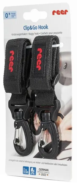 Cârlige universale Reer Clip&Go - negru, 2 bucăți