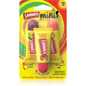 Carmex Minis Seturi pentru voiaj pentru buze uscate SPF 15