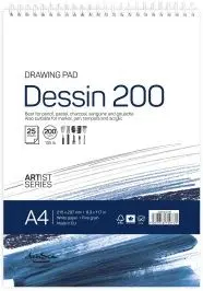 Carnet A4 spirala Drasca Dessin - 25 file, 200 gr.