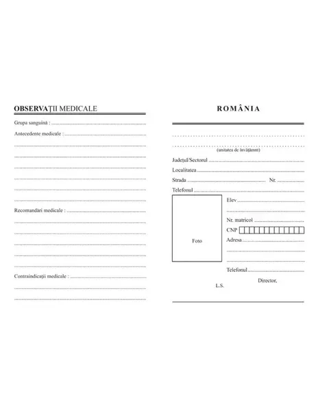 Carnet de elev pentru școli postliceale și de maiștri A6 copertă colorată Carnet de elev pentru școli postliceale și de maiștri A6 copertă colorată