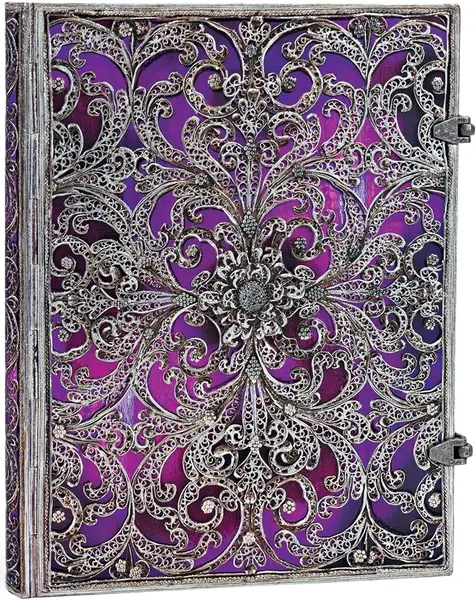 Carnețel Paperblanks Silver Filigree - Aubergine, Ultra, 120 de coli