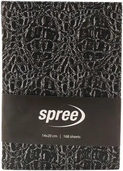 Carnețel Spree - Black Silver, cu bandă, 168 foi