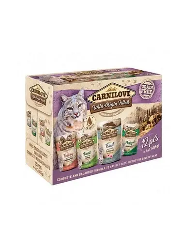 CARNILOVE Cat Multipack mix Hrana umeda pentru pisici adulte, mix de carne 12 x 85 g