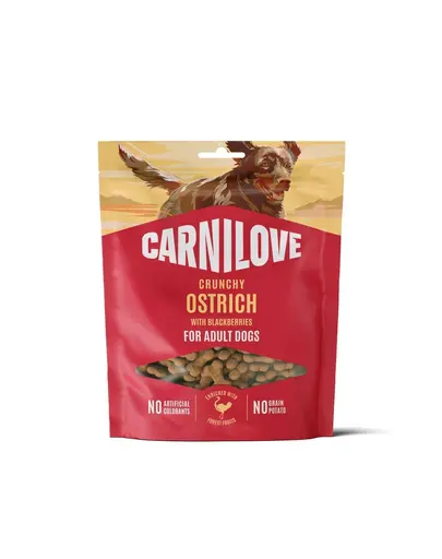 CARNILOVE Dog Crunchy Snack Ostrich 200g gustări crocante cu struț pentru câini adulți