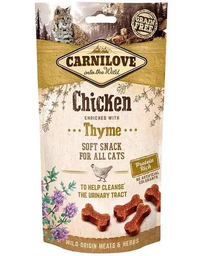 CARNILOVE Gustari semi-umede pentru pisici pui si cimbru 50 g