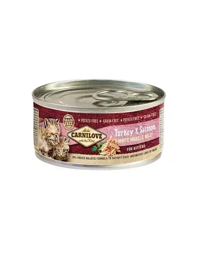CARNILOVE Kitten Curcan și Somon 100g hrană umedă pisoi