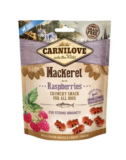 CARNILOVE Recompense delicatese pentru caini cu macrou si zmeura 200 g