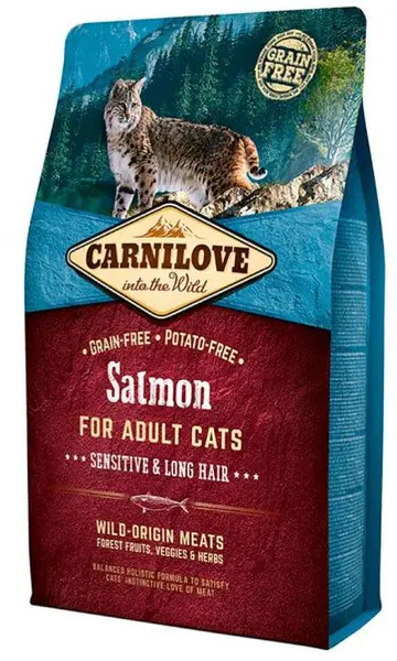 CARNILOVE Sensitive & Long Hair Somon, fără cereale
