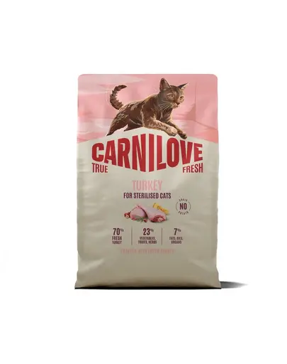 CARNILOVE True Fresh Cat Turkey Sterilised 2 kg curcan, pentru pisici sterilizate