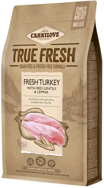 CARNILOVE True Fresh Curcan proaspăt, Linte roşie şi Lintiţă