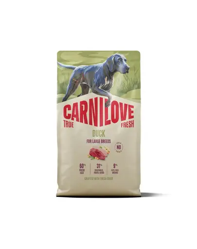 CARNILOVE True Fresh Dog Duck Junior Large 4 kg hrană cu rață pentru juniori de rase mari