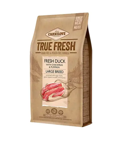 CARNILOVE True Fresh Duck Large breed hrana cu rata pentru caini de rase mari 1,4 kg