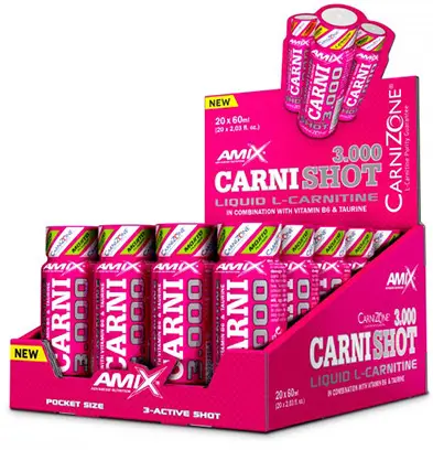 CarniShot 3000, lămâie, 20 shoturi x 60 ml, Amix