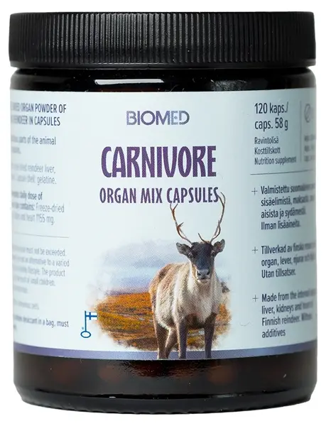 Carnivore Organ Mix, complex liofilizat, 120 capsule, Biomed