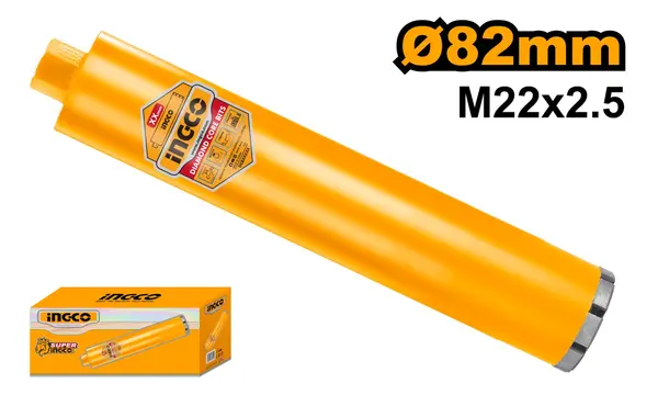 Carota diamantata segmentata 112x450mm M22 INGCO DCB581128, carota beton armat profesionala sudata laser