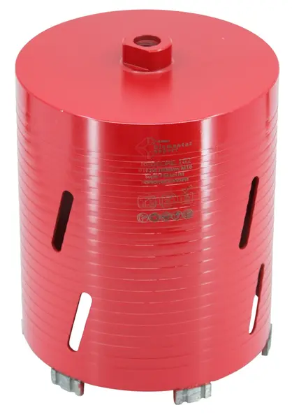 Carota diamantata Super PREMIUM ø162mm x 180mm x M16 pentru gaurire Beton armat, Zidarie, Granit - DXQZ.REDCORE.162