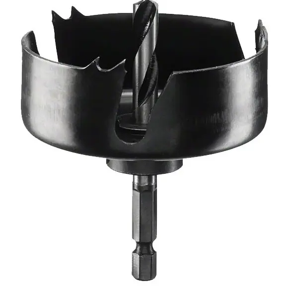 Carota pentru spoturi, Bosch 2609256D08, tija hexagonala, adaptor cu burghiu de centrare 68 mm