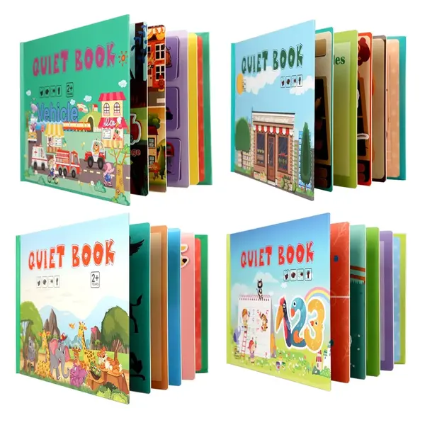 Carte cu activitati Quiet Book cu stickere reutilizabile ZuKiToys.ro Animale