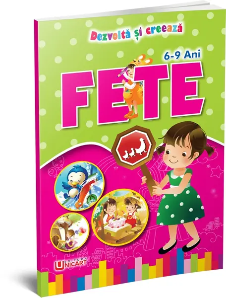 Carte de colorat A4 64file dezvolta si creeaza fete 6-9 ani