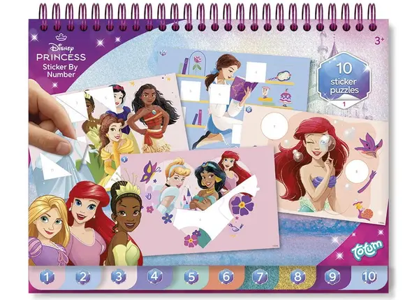 Carte de colorat abtibilduri cu numere - Disney Princess