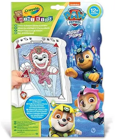 Carte de colorat Crayola Mini Kids - Paw Patrol, cu stickere
