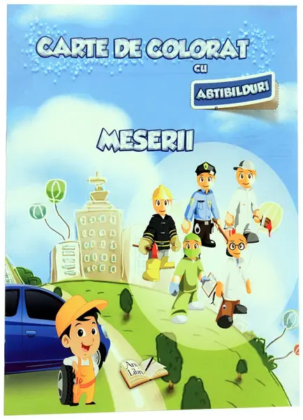 Carte de colorat cu abtibilduri - Meserii |