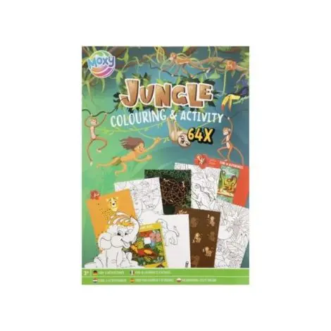Carte de colorat cu activitati, Jungla, A4, 64 pagini
