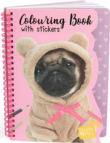 Carte de colorat cu autocolante Studio Pets - A5, câine