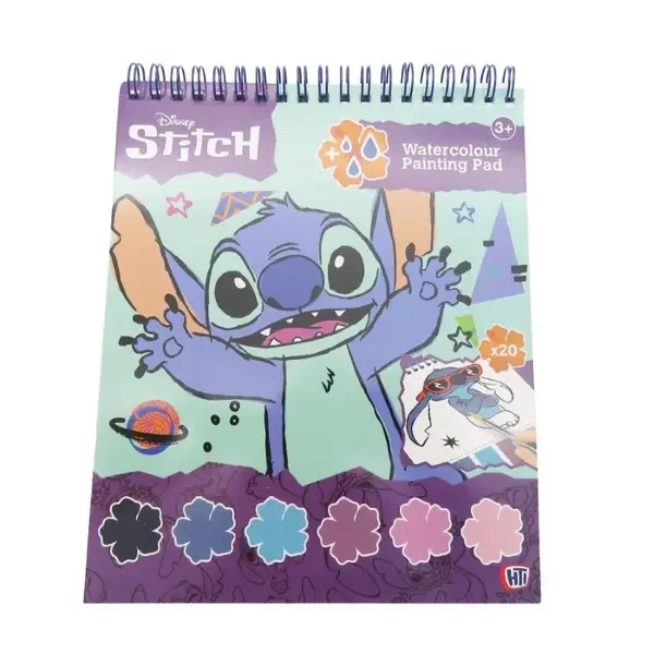 Carte de colorat CYP Brands - Stitch, cu acuarele