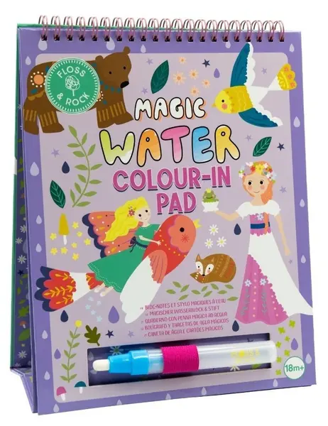 Carte de colorat în apă Floss & Rock - Povești cu zâne