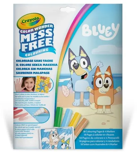 Carte de colorat magică Crayola Bluey + 4 markere
