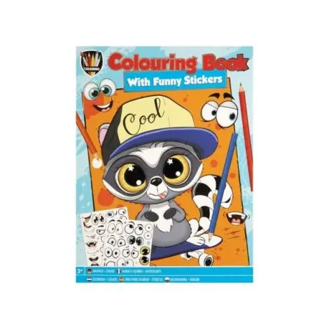Carte de colorat pentru baieti, cu abtibilduri amuzante, A4, 24 pagini